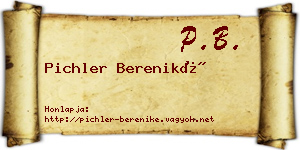 Pichler Bereniké névjegykártya